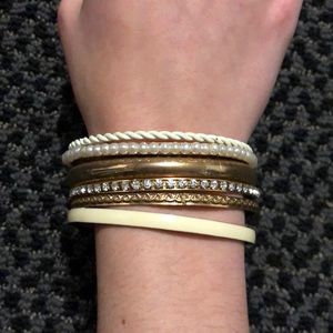 6 Piece gold set bracelets